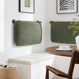 Anela Sage/Walnut Wall-Mounted Chenille Upholstered Twin Headboard - Ornate Home