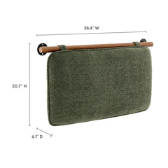 Anela Sage/Walnut Wall-Mounted Chenille Upholstered Twin Headboard - Ornate Home