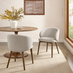 Anelle Linen Upholstered Fabric Dining Chairs (Set of 2) - Ornate Home