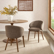 Anelle Mocha Upholstered Fabric Dining Chairs (Set of 2) - Ornate Home