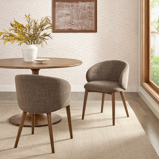 Anelle Mocha Upholstered Fabric Dining Chairs (Set of 2) - Ornate Home