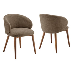 Anelle Mocha Upholstered Fabric Dining Chairs (Set of 2) - Ornate Home
