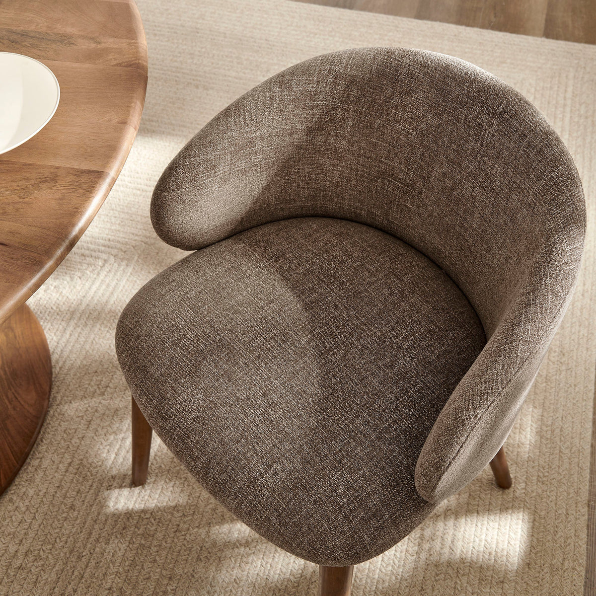 Anelle Mocha Upholstered Fabric Dining Chairs (Set of 2) - Ornate Home