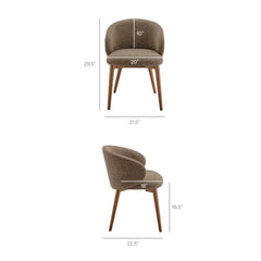 Anelle Mocha Upholstered Fabric Dining Chairs (Set of 2) - Ornate Home