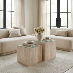 Anese Multigrain Beige Loveseat - Ornate Home