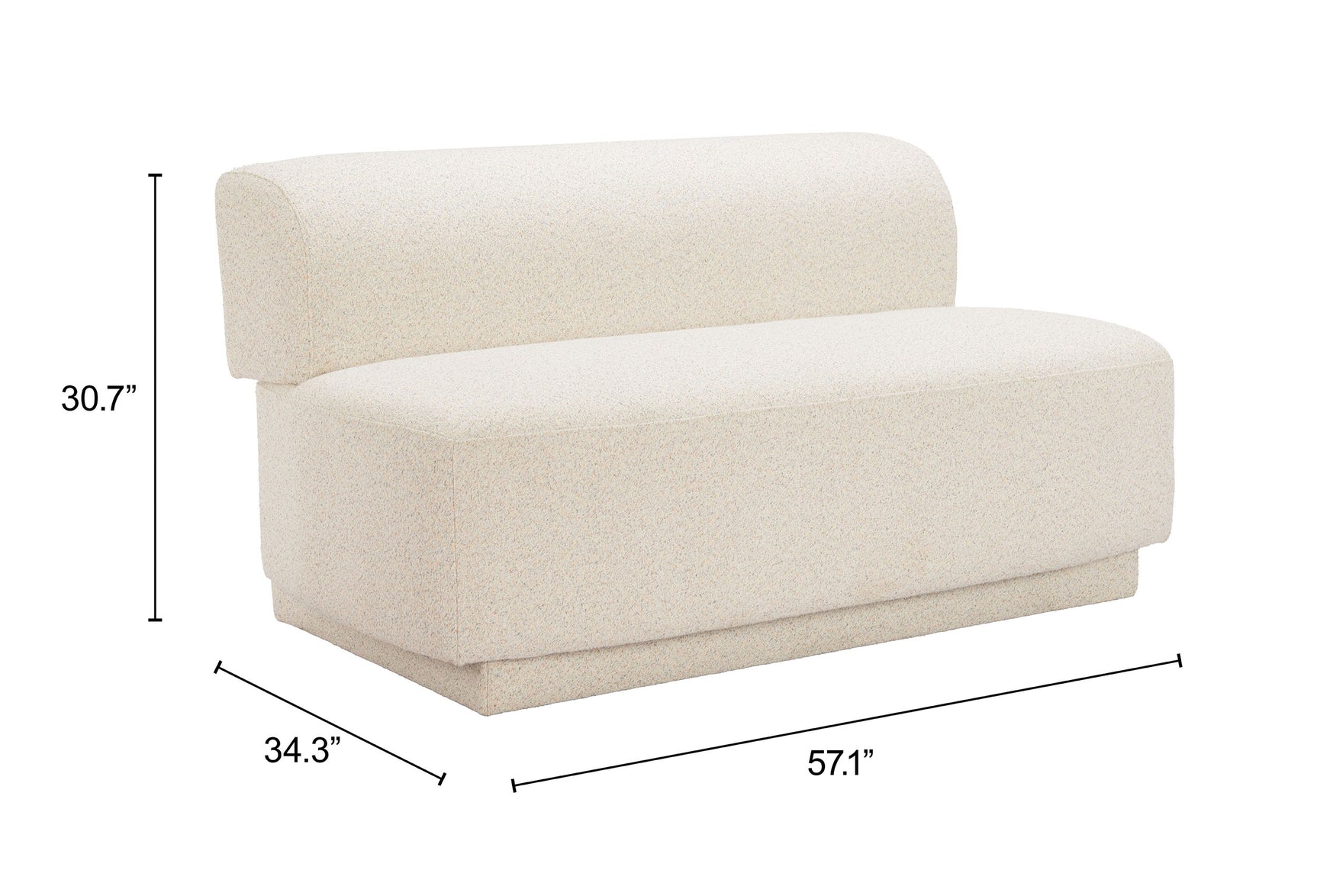 Anese Multigrain Beige Loveseat - Ornate Home