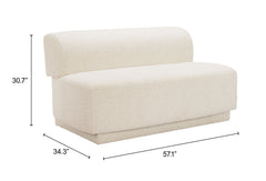 Anese Multigrain Beige Loveseat - Ornate Home
