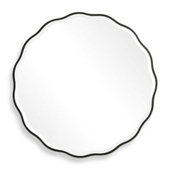 Aneta Black Round Mirror - Ornate Home
