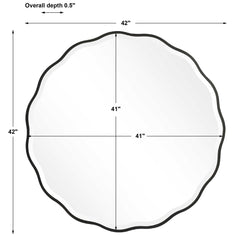 Aneta Black Round Mirror - Ornate Home