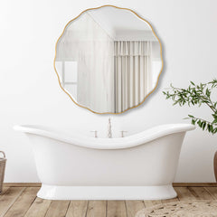 Aneta Gold Large Round Mirror - Ornate Home