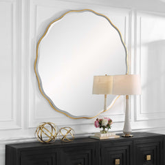 Aneta Gold Large Round Mirror - Ornate Home