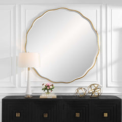 Aneta Gold Large Round Mirror - Ornate Home