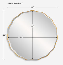 Aneta Gold Large Round Mirror - Ornate Home