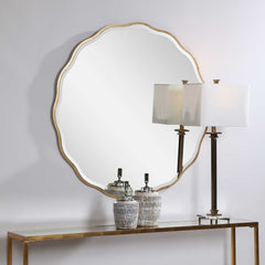 Aneta Gold Round Mirror - Ornate Home