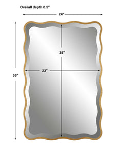 Aneta Gold Scalloped Mirror - Ornate Home