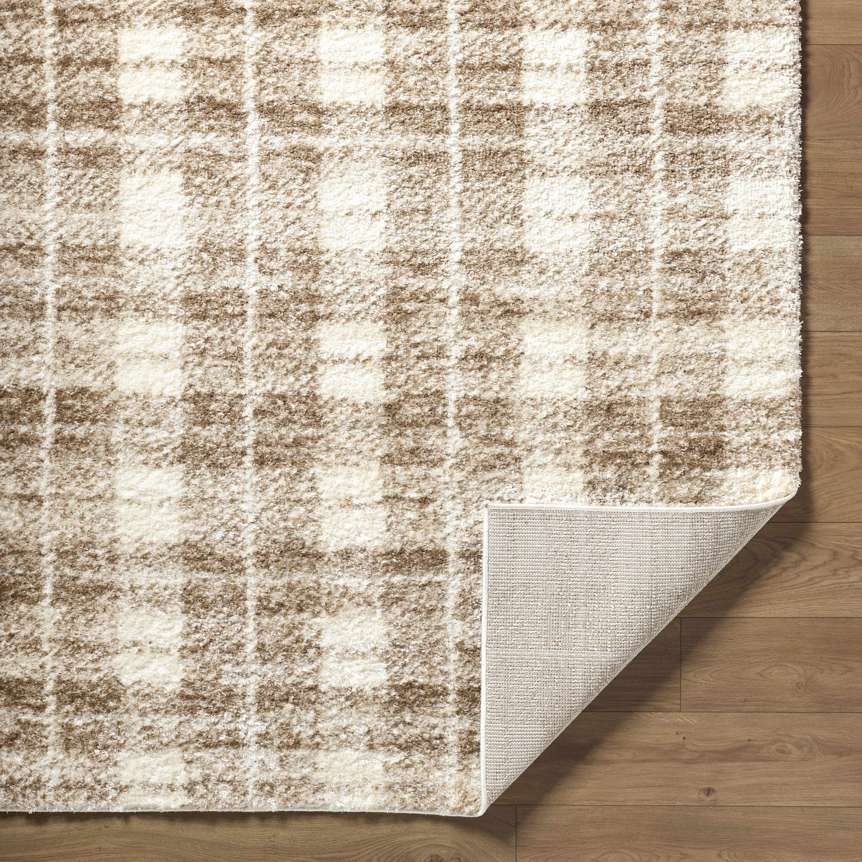 Anfisa Beige Luxe Shag Area Rug - Ornate Home