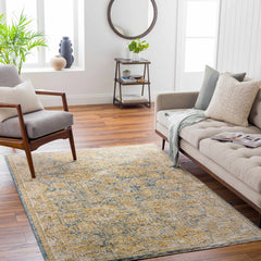 Ange Cream & Blue Rich Textured Rug - Ornate Home
