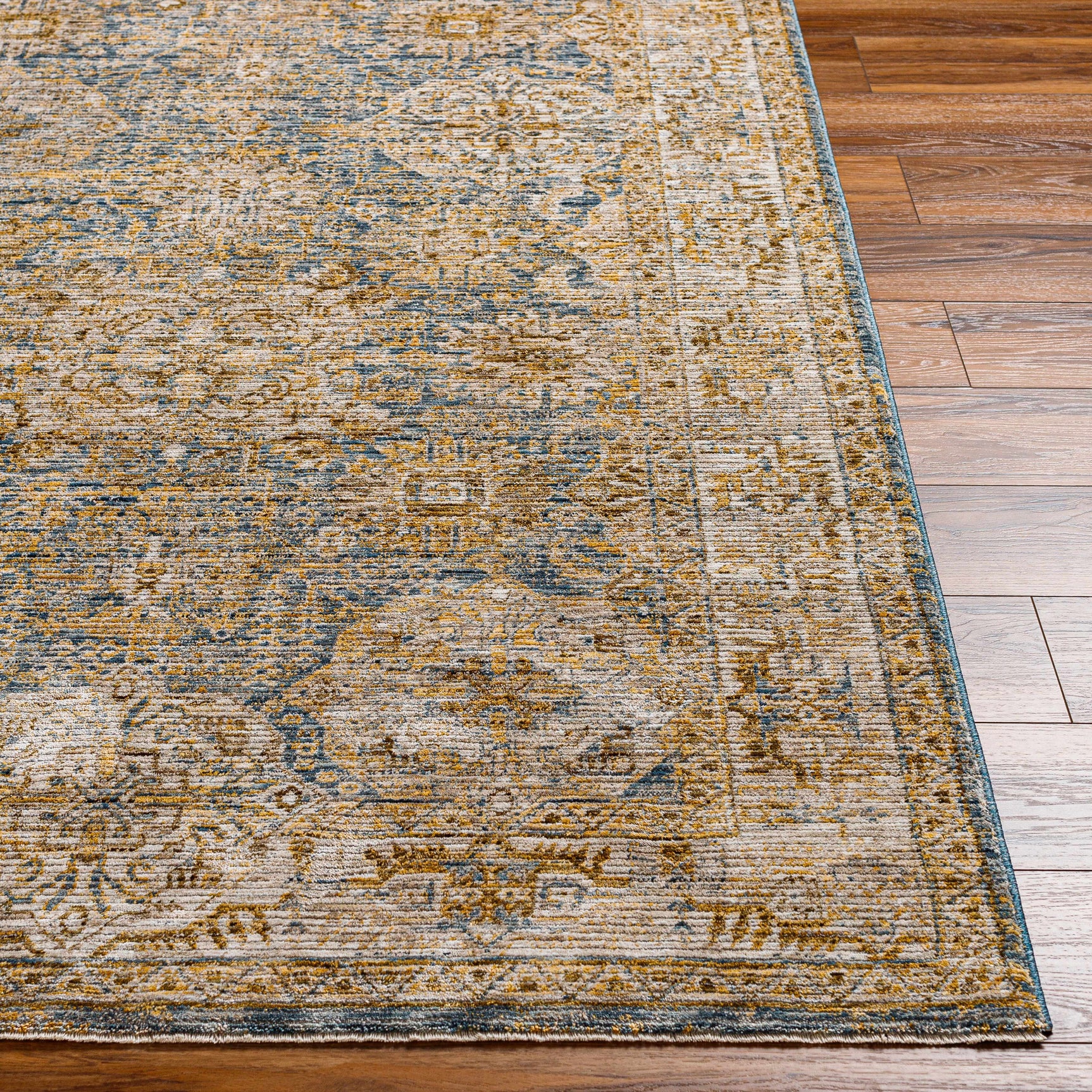 Ange Cream & Blue Rich Textured Rug - Ornate Home
