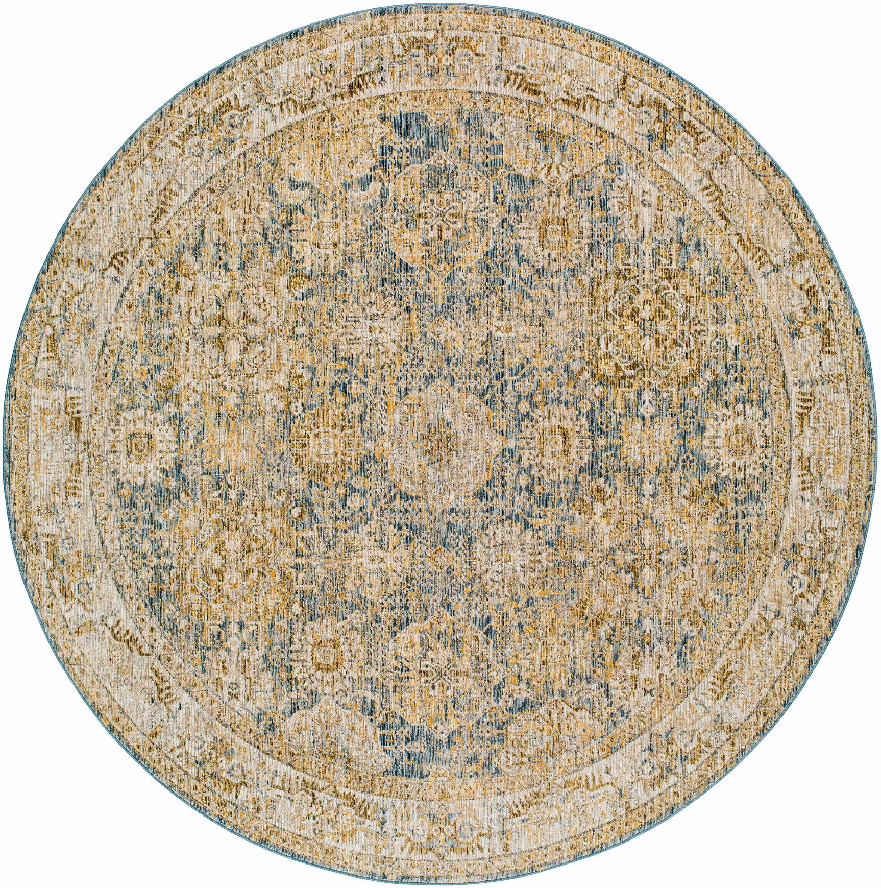 Ange Cream & Blue Rich Textured Rug - Ornate Home