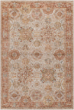 Ange Rust Rich Textured Traditional Rug - Ornate Home