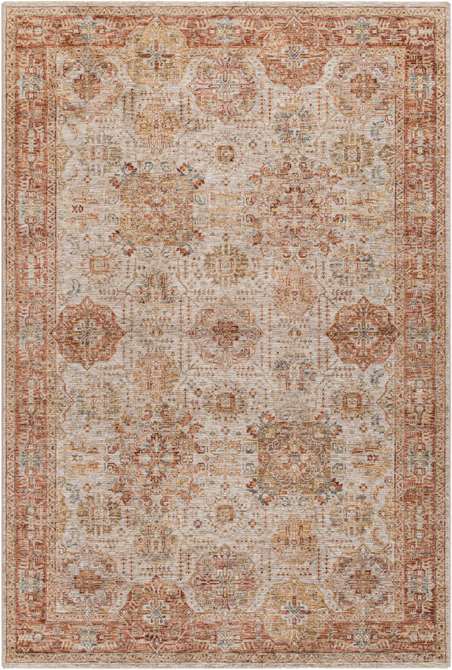 Ange Rust Rich Textured Traditional Rug - Ornate Home