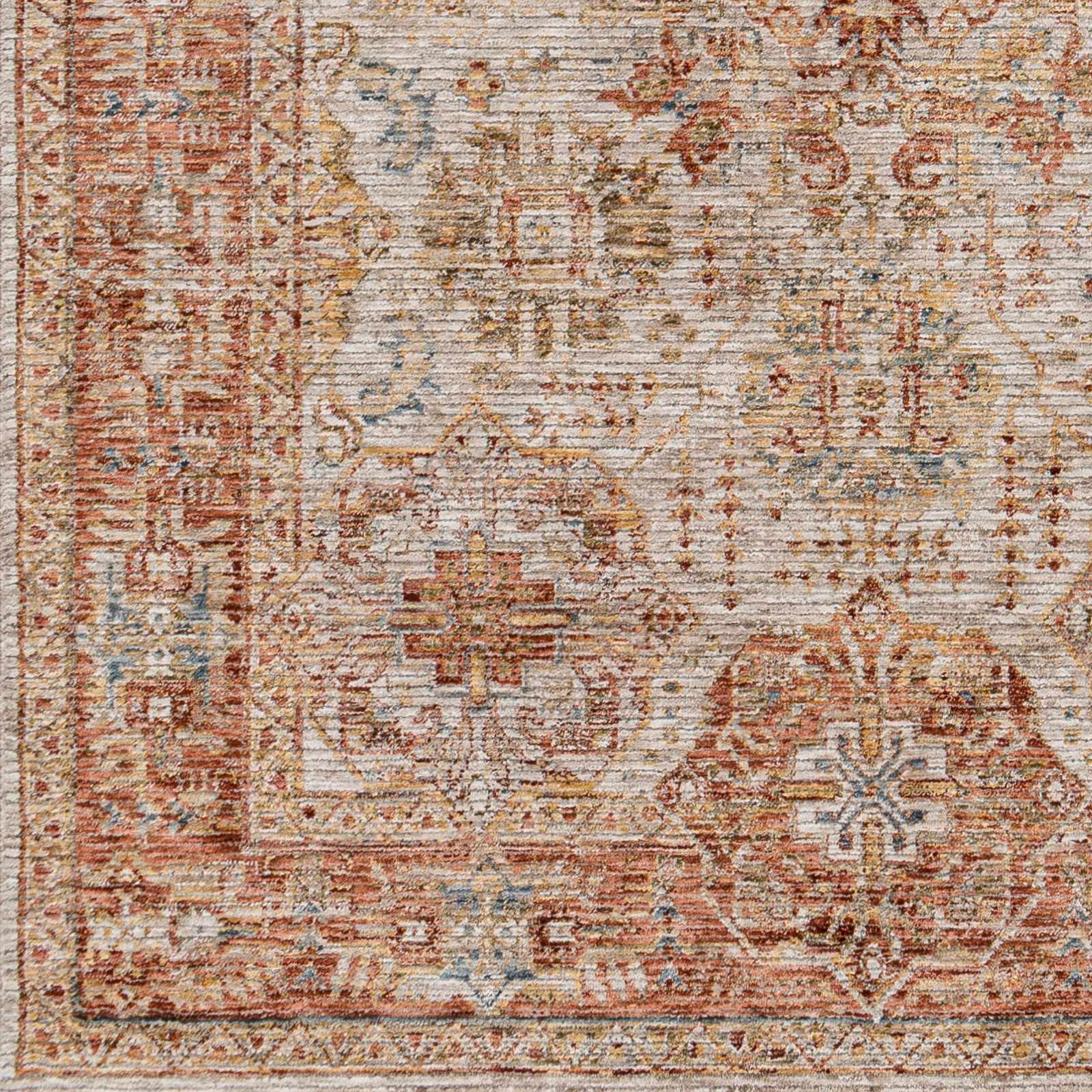 Ange Rust Rich Textured Traditional Rug - Ornate Home