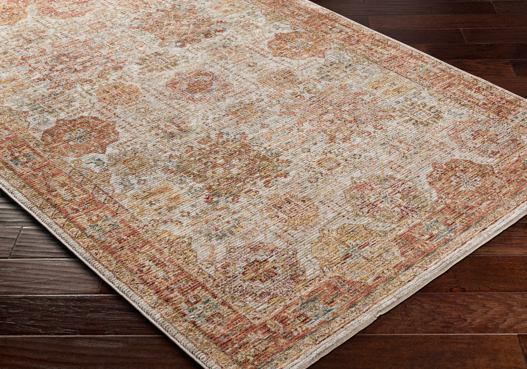Ange Rust Rich Textured Traditional Rug - Ornate Home