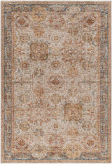 Ange Tan & Blue Rich Textured Traditional Rug - Ornate Home