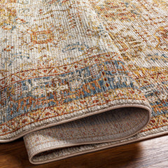 Ange Tan & Blue Rich Textured Traditional Rug - Ornate Home