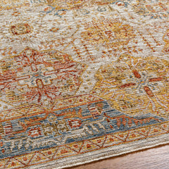Ange Tan & Blue Rich Textured Traditional Rug - Ornate Home