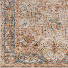 Ange Tan & Blue Rich Textured Traditional Rug - Ornate Home