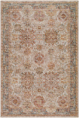Ange Tan & Blue Rich Textured Traditional Rug - Ornate Home