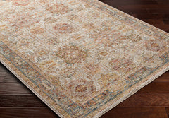 Ange Tan & Blue Rich Textured Traditional Rug - Ornate Home