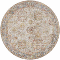 Ange Tan & Blue Rich Textured Traditional Rug - Ornate Home