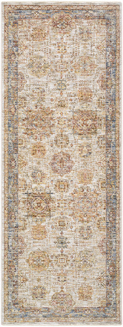 Ange Tan & Blue Rich Textured Traditional Rug - Ornate Home