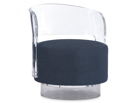 Angelina Clear/Blue Fabric Swivel Chair - Ornate Home