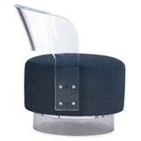 Angelina Clear/Blue Fabric Swivel Chair - Ornate Home