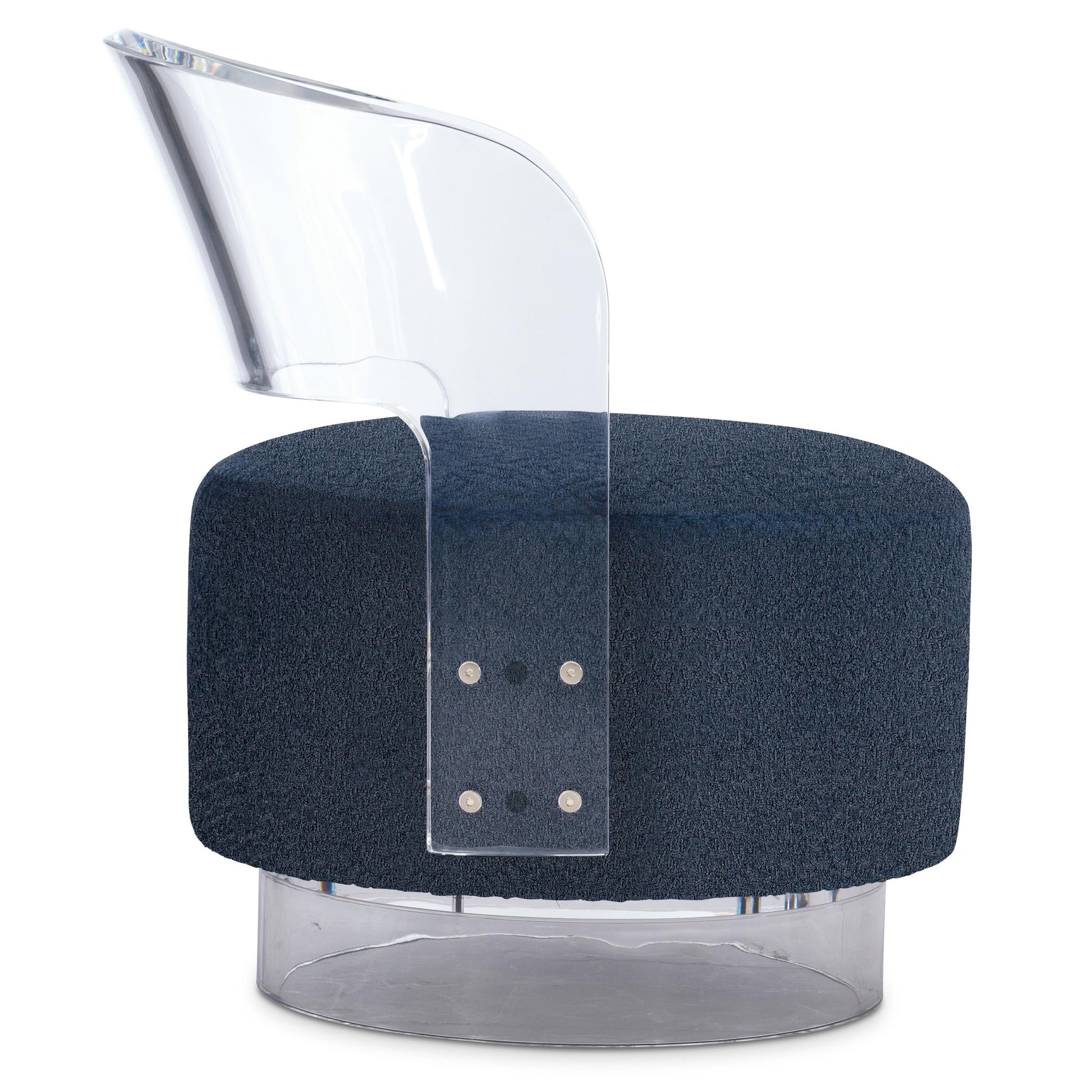 Angelina Clear/Blue Fabric Swivel Chair - Ornate Home