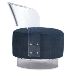 Angelina Clear/Blue Fabric Swivel Chair - Ornate Home