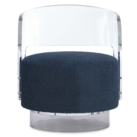 Angelina Clear/Blue Fabric Swivel Chair - Ornate Home