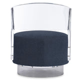 Angelina Clear/Blue Fabric Swivel Chair - Ornate Home