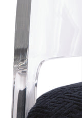 Angelina Clear/Blue Fabric Swivel Chair - Ornate Home