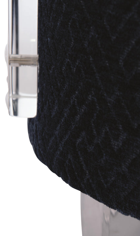 Angelina Clear/Blue Fabric Swivel Chair - Ornate Home