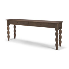 Angeline Dark Brown Spool Turned Console Table - Ornate Home