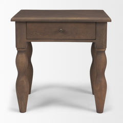 Angeline Dark Brown Spool Turned End Table - Ornate Home