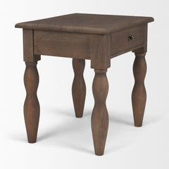 Angeline Dark Brown Spool Turned End Table - Ornate Home