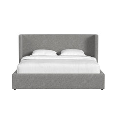 Angeline Grey Fabric King Non-Storage Bed - Ornate Home