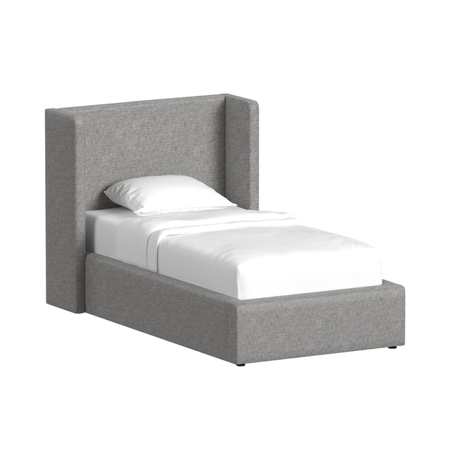 Angeline Grey Fabric Twin Non-Storage Bed - Ornate Home
