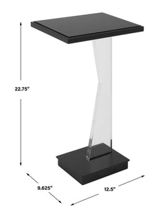 Angle Black Contemporary Accent Table - Ornate Home
