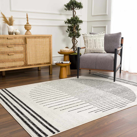 Angus Black&White Geometric Area Rug - Ornate Home